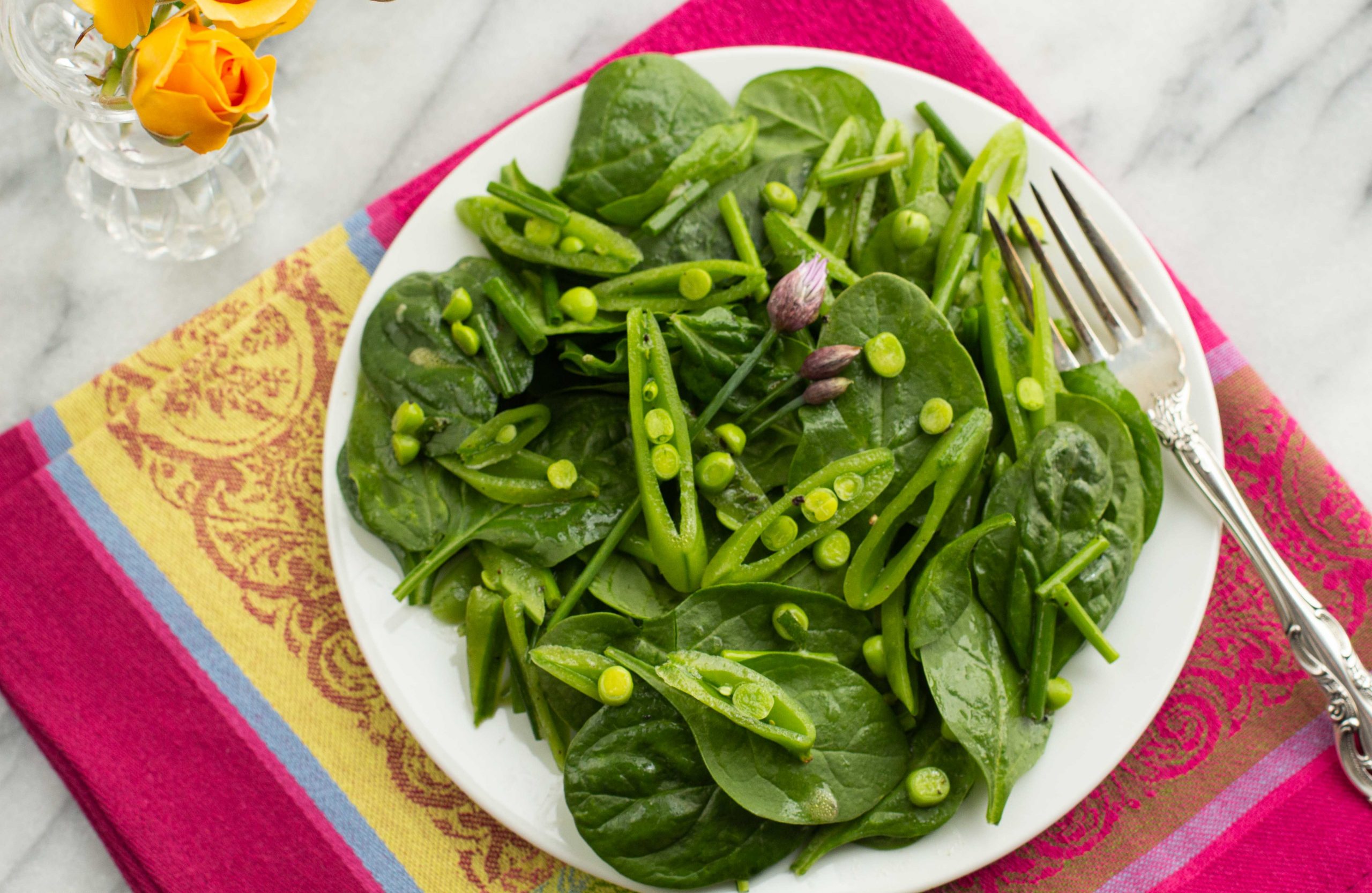 Chopped Sugar Snap Pea Salad with Fresh Cheese and Mint