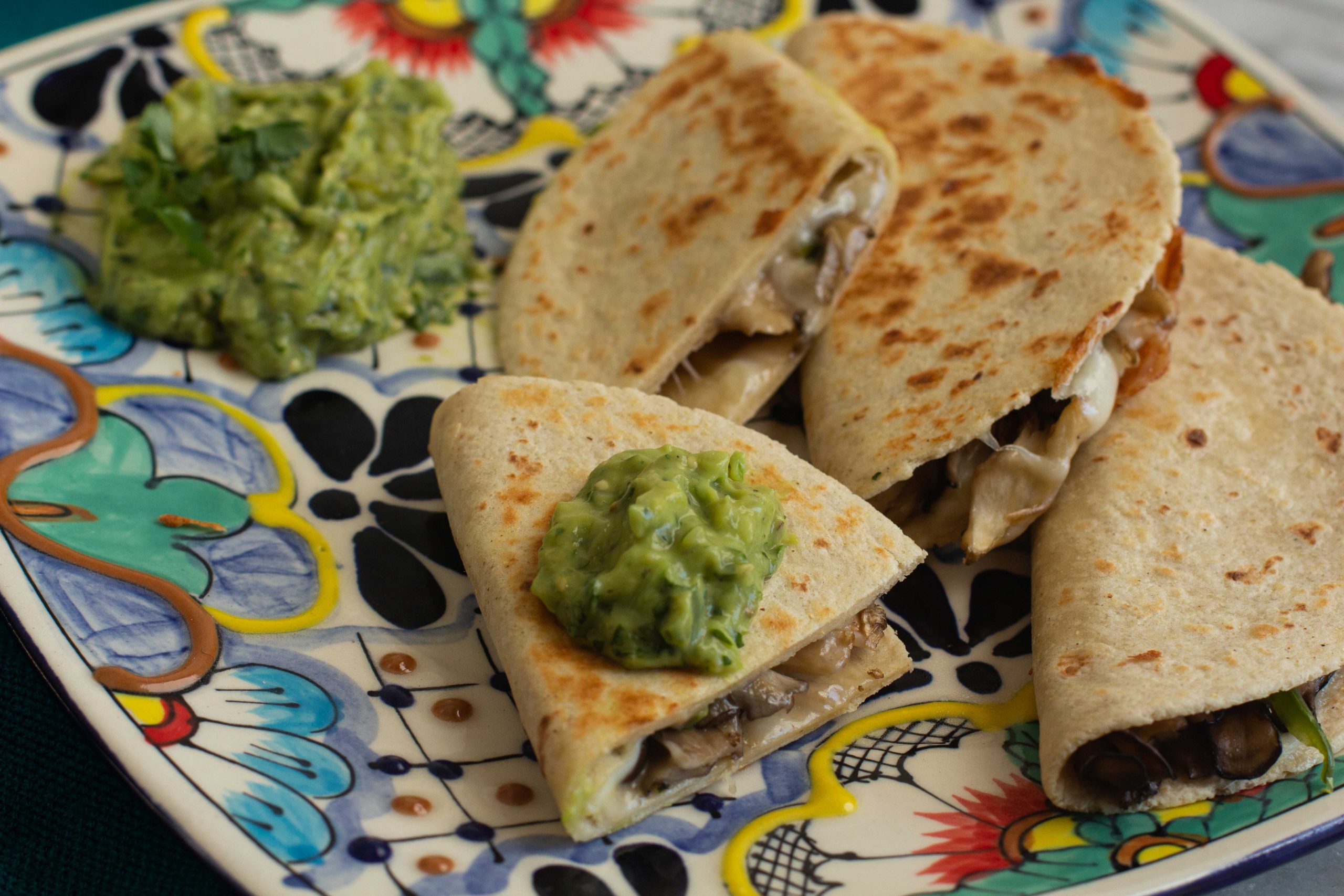 Hen of the Woods Quesadillas with Avocado Salsa